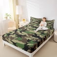 thumbnail image 4 of Feelyou Green Camouflage Bed Sheets, Camo Abstract King Sheets, Teens Kids Boys Girls Sheet Set, Lightweight Room Decor, 4pcs, 4 of 7