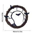 thumbnail image 2 of 16 inch Halloween Decorations Wreath with LED Lights, Light Up Spooky Garland for Front Door Wall Decor, Festive Seasonal Hanging Ornament for Home Party, 2 of 4