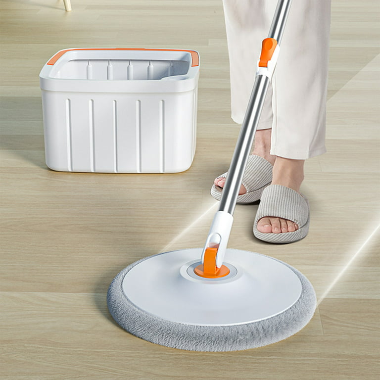 Finelylove Spin Mop and Bucket with Wringer Set, Support Self Separation Sewage and Clean Water, Telescopic Stainless-Steel Mop Cleaning Bucket Mop