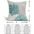 thumbnail image 4 of Teal Outdoor Throw Pillow Covers 16x16 Inch Set of 2 Summer Ocean Coastal Coral Pillow Covers Starfish Beach Nautical Pillowscase Linen Square Cushion Covers for Sofa Couch Bedroom Living Room Decor, 4 of 6