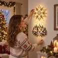 thumbnail image 5 of Christmas Tree Village Wall Hanging with Warm Lights, Illuminated Christmas Tree & Village Wall Hanging, Cascading Warm Lights, Indoor Holiday Decor, 5 of 6