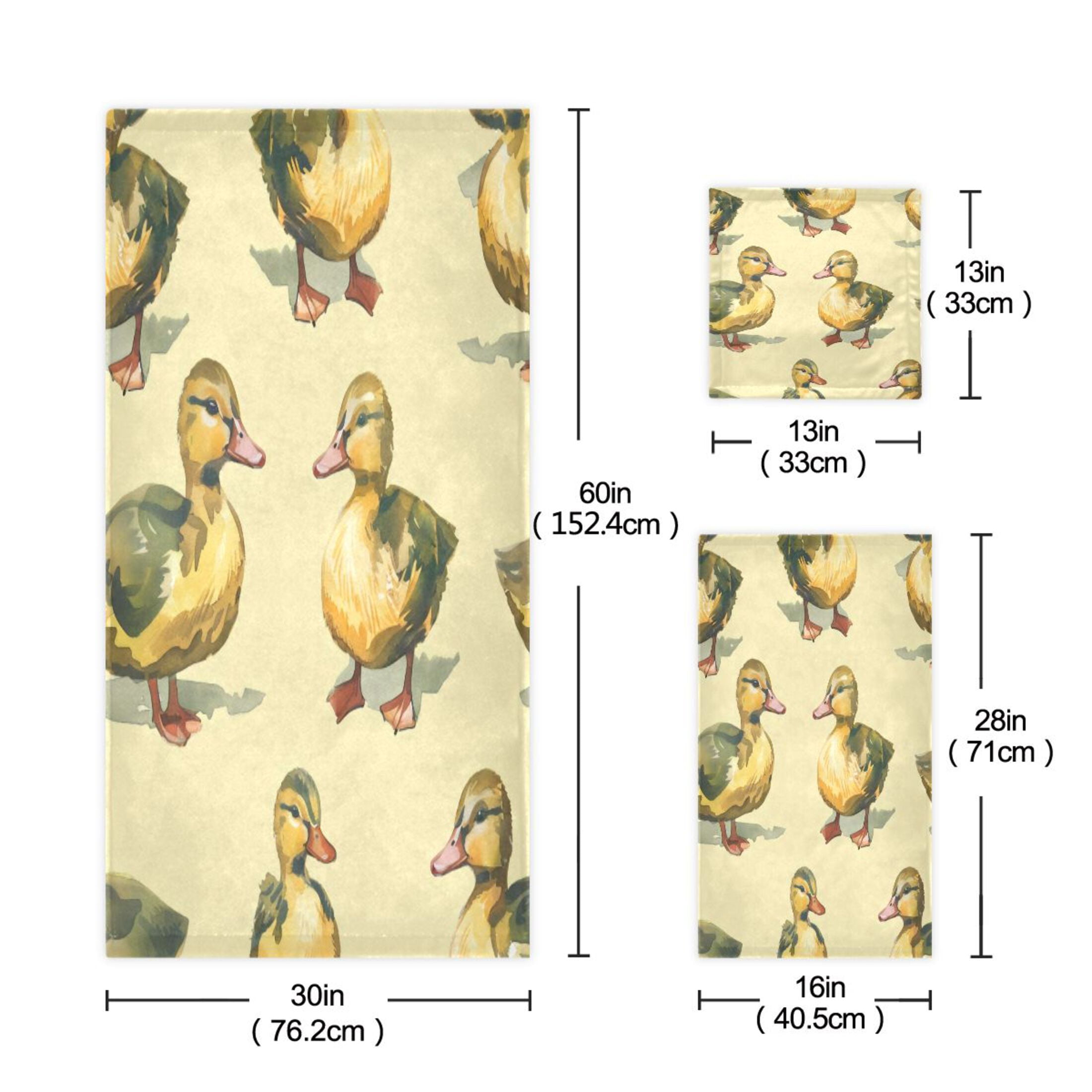 Three-Piece Towel Set Face Towel Towel Set Hand Towel Bath Towel Cotton Bath Towels Bath Towel Sets Hand Bath Towels Green Duck