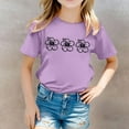 thumbnail image 2 of AWZXDE Hauts pour Filles Décontractés Imprimés Col Rond Manches Courtes T-Shirt, 2 of 5