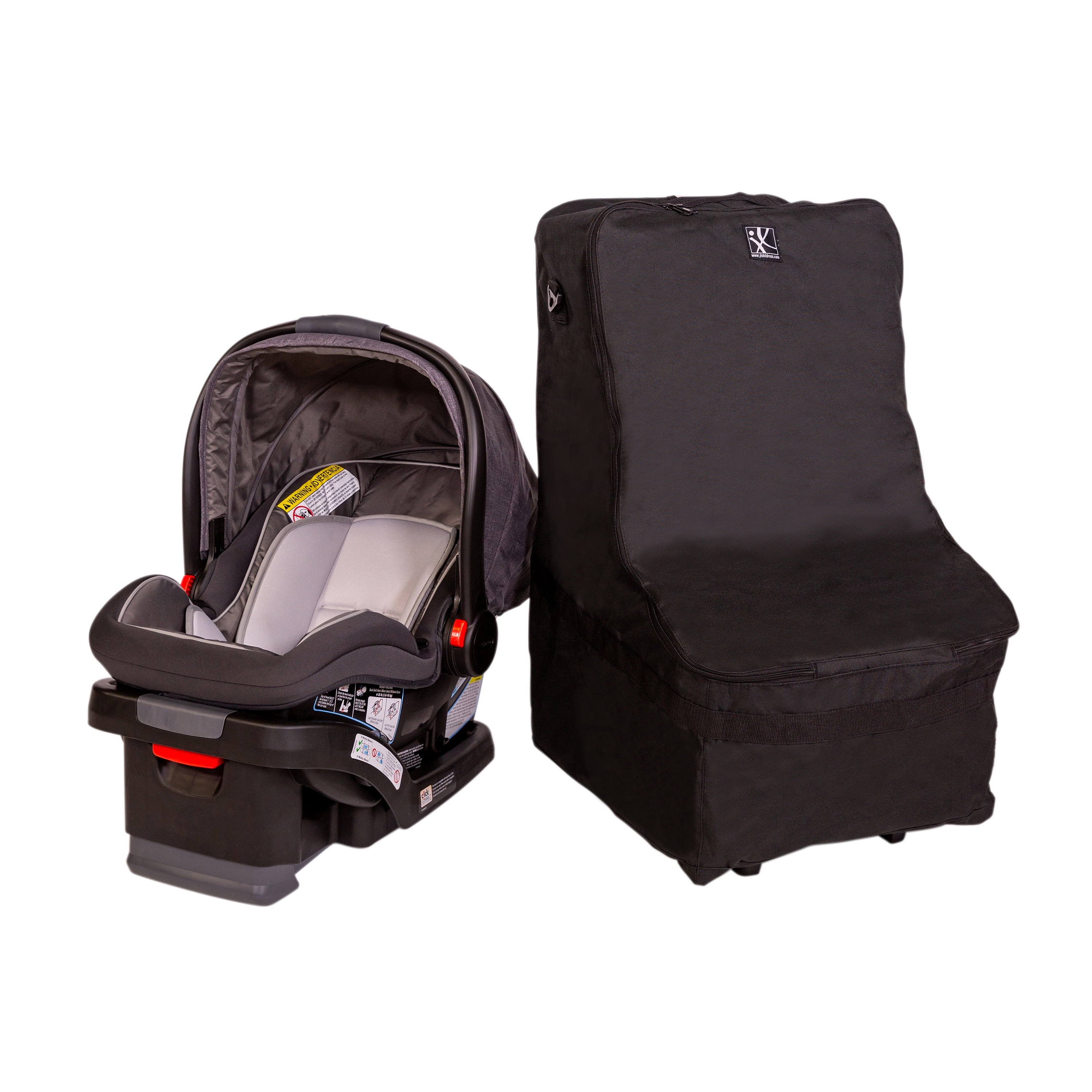 Quickway Imports Car Seat Storage Bag for Travel with Wheels, Black