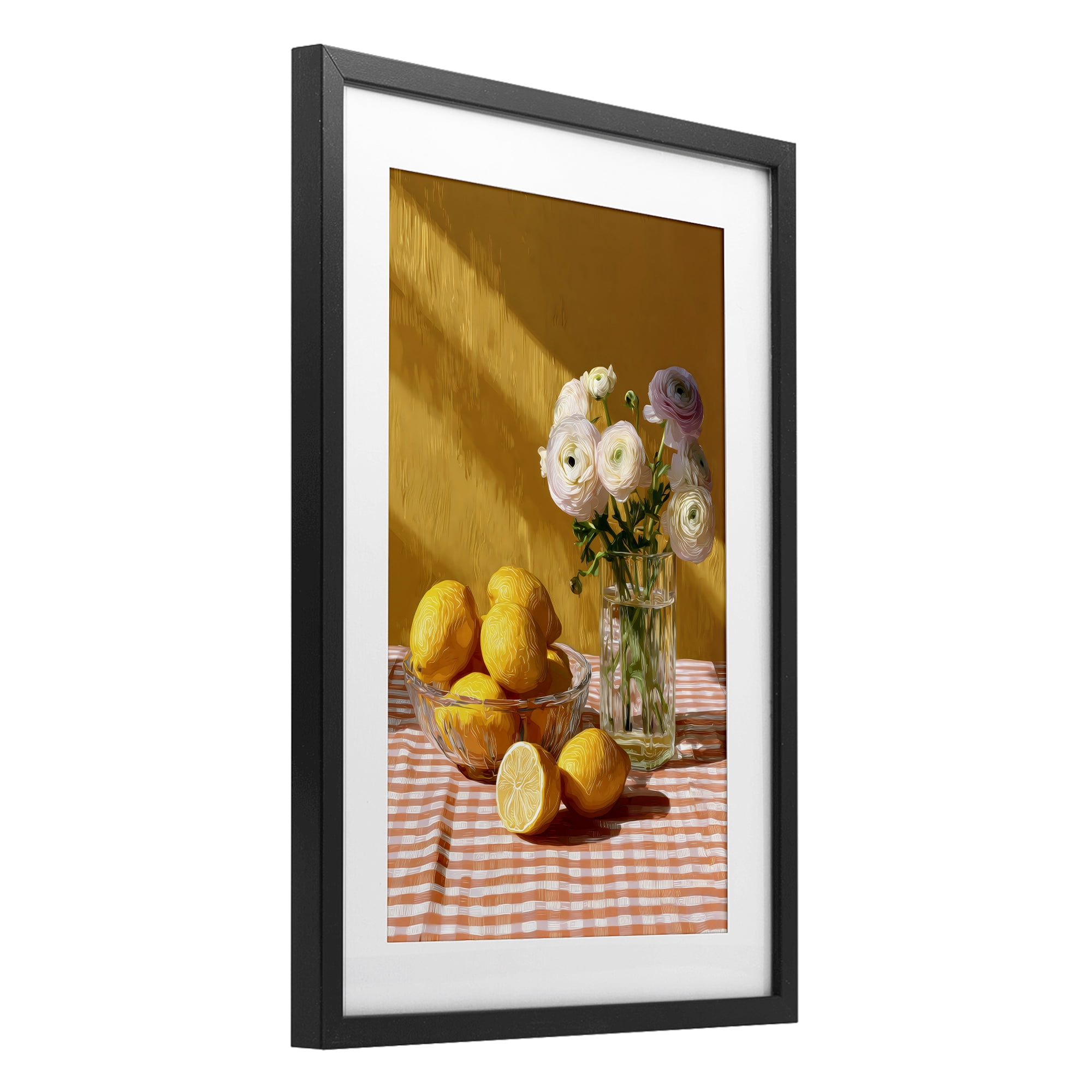 Stupell Industries Lemony Breakfast Arrangement Black Framed Print Under Glass, design by Petal Prints Design