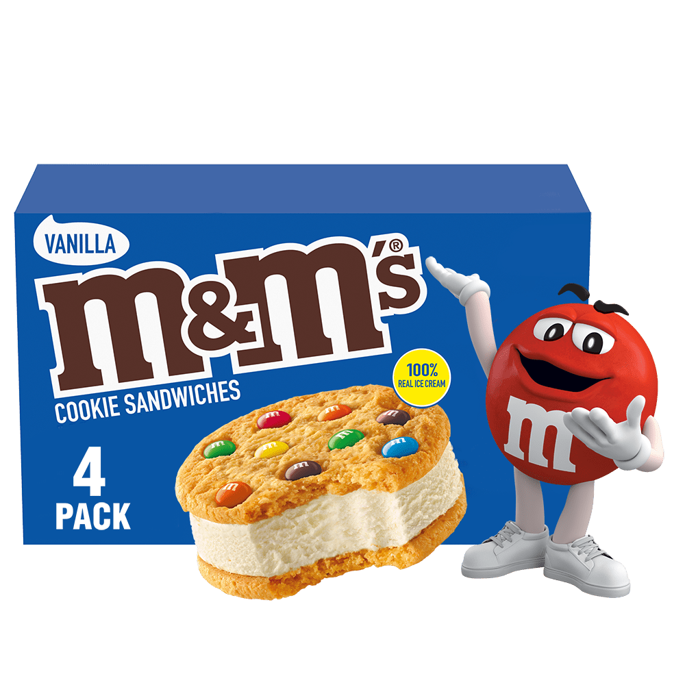 M&M'S Vanilla Cookie Ice Cream Sandwiches, 4 Pack