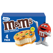 M&M's Vanilla Cookie Ice Cream Sandwiches, 4 fl oz, 4 Count