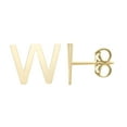 thumbnail image 2 of JewelStop 14K Yellow Gold 6.4x5.5mm Polished Initial-W Post Earrings With Push Back Clasp, 2 of 3
