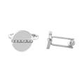 thumbnail image 1 of Mancuernilla con Cristal Fino Europeo en forma de Inox–  Bañado en Rodio– Mancuernilla Elegante y Brillante-Mancuernilla de Moda– Regalo especial Ortiz Espinosa Temporada, 1 of 4