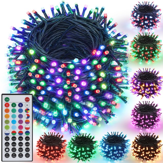 Guirnalda de luces navideñas Joomer que cambian de color, 500 LED