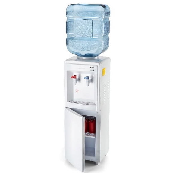 Farberware Freestanding Compact Water Cooler Hot and Cold Dispenser, White