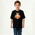 thumbnail image 2 of Boys Graphic T-Shirt Strong Tiger Mascot Sports Gym Bodybuilder Kids Tees 100% Cotton Tops Ages 4-13Y, 2 of 4
