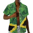 thumbnail image 3 of Garronmavis Jamaica Flag Matching Beach Outfits for Couples Button-Down Shirt for Men and Women's Tank Dress Palm Tree Flowy Midi Sundress with Pocket, 3 of 7