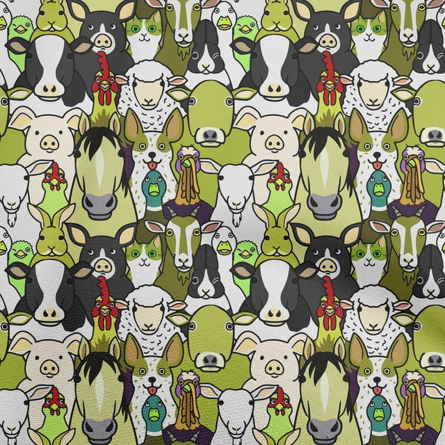 oneOone Viscose Chiffon Light Green Fabric Horse Craft Projects Decor Fabric Printed By The Yard 42 Inch Wide