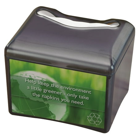 San Jamar Venue Napkin Dispenser w/Advertising Inset, 6 1/2x6 1/8x6 8/9, Cap: 200, Black