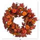 thumbnail image 2 of Corona Artificial de Otoño con Hojas de Arce Casi Real de 60 cm, 2 of 3