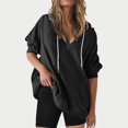 thumbnail image 2 of Vedolay Basic Sweatshirt for Women Fashion 2023 Tight Fit Lightweight Solid Long Sleeves Top Zip up Hoodie Y2k Black,M, 2 of 5