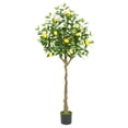 thumbnail image 1 of Artificial Lemon Tree, 3.9ft/4.9ft Tall Lemon Plant In Pot, Lemon Fruit Tree, Pre Potted Faux Lemon Tree Artificial Potted Plants For Indoor Decor, 1 of 9