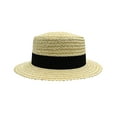 thumbnail image 2 of Nicky Bigs Novelties Adult Straw Panama Boater Skimmer Hat Gatsby Roaring Barbershop Quartet Hats Costume Accessory, 2 of 4