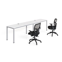 Boss Office Products Simple System 66" x 24" Side by Side Double Desks, White