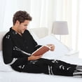 thumbnail image 6 of Naloa Skeleton Playing Xylophone Men’s Pajamas Set - Long Sleeve Button Down Sleep Shirt and Pajama Bottoms Sleepwear Set-XX-Large, 6 of 7