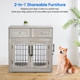 thumbnail image 4 of Dog Crate Furniture, Dog Kennel with 2 Drawers and Removable Cushion, Heavy-Duty Dog Cage Side End Table, Wooden Dog House with Side Door for Large Medium Dogs, Chew-Resistant, 4 of 7