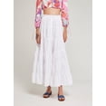 thumbnail image 5 of Yunliwuli Women's Summer High Waist Skirt Solid Color Tiered Button Long Skirt for Travel, Beach, Shopping, 5 of 9