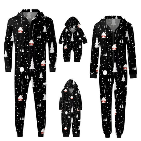 

LEEy-world Christmas Pjs Matching Christmas Pajamas For Family Or Couples – Santa’S Squad Black M