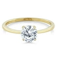 thumbnail image 2 of Gem Stone King 10K Yellow Gold Moissanite Solitaire Engagement Ring for Women (0.80 Cttw, Round 6MM, Gemstone Birthstone, Size 8.5), 2 of 5