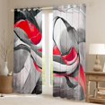 thumbnail image 2 of Homewish 3D Spiral Print Kitchen Curtains,Modern Aesthetic Black Out Curtains Pack of 2 (42x63 Each),Red, 2 of 6