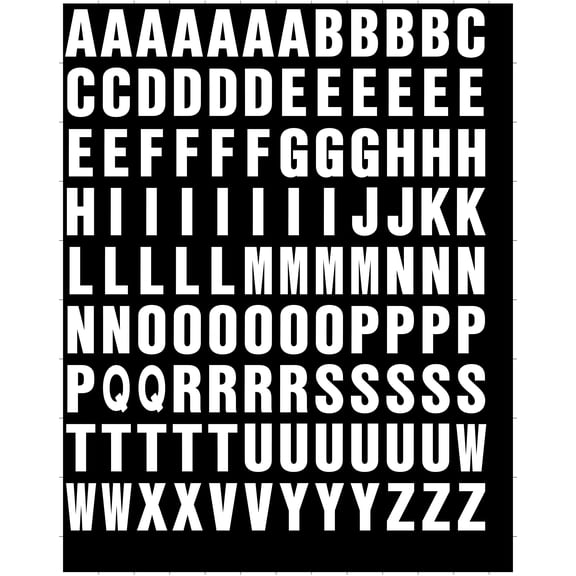 Stick on Vinyl Lettering, Self Adhesive Reflective LETTERS ONLY, Stick on Numbers for Signs, Boats, Numbers, 1 Inch, Stick-on, Waterproof, Individual Stickers, (White on Black)
