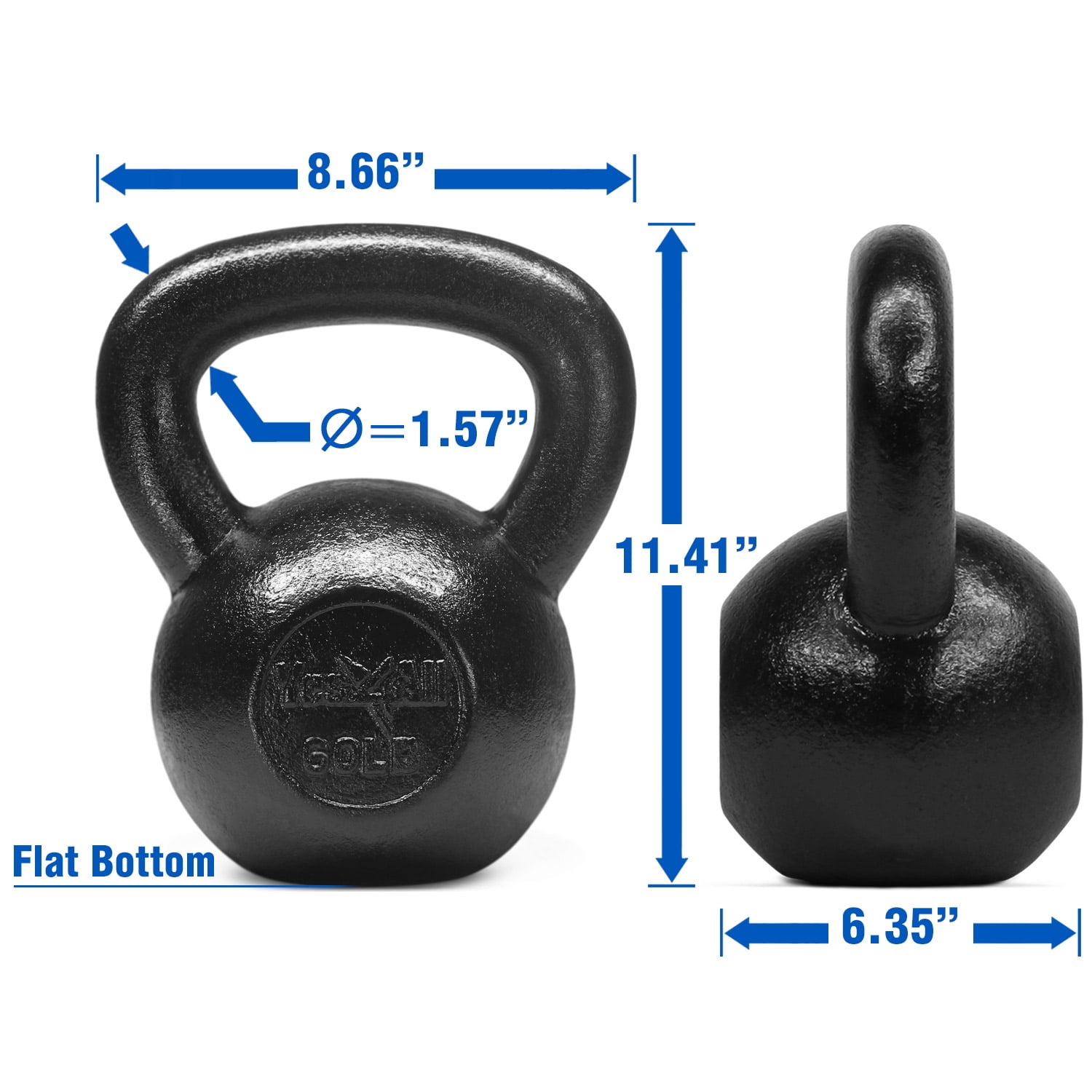 Yes4All Solid Cast Iron Kettlebell Weights for Fitness 5 Available 60 lbs 