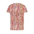 thumbnail image 4 of QQAMB Women's Tops Summer Crewneck Sequin Printed Shirts Casual Short Sleeve Blouses for Women Pink XL, 4 of 5