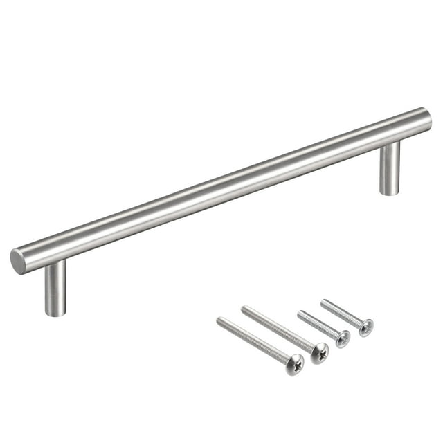 Unique Bargains 8' Length 5' Hole Center Stainless Steel T Bar Pull Handle 10mm Diameter