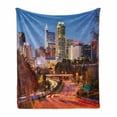 thumbnail image 1 of United States Soft Flannel Fleece Blanket, Raleigh North Carolina USA Express Way Business District Building Skyscrapers, Cozy Plush for Indoor and Outdoor Use, 50" x 70", Multicolor, by Ambesonne, 1 of 6