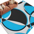 thumbnail image 2 of Blue Black Washable Living Room Rugs 5'x8', Abstract Grey Black Blue Round Grey Texture Low Pile Throw Large Area Rug Non-Slip Sturdy Edge Binding Carpet for Living Room Kitchen Office, 2 of 9
