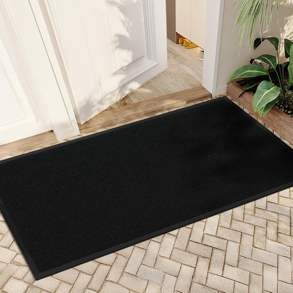 Ktaxon 36" x 59" Front Door Mat, Indoor/Outdoor Waterproof Entrance Doormat, Stain & Fade Resistant, Easy Clean, Black