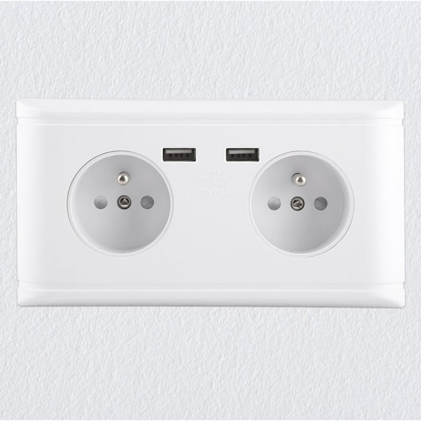 Toma de pared USB, enchufe de pared funcional multifuncional de la UE, toma de corriente, resistente y resistente