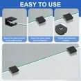 thumbnail image 5 of Uxcell Adjustable Frameless Glass Shelf Bracket, Shower Glass Clamp Clip Wall Mounted Clamp Holder Rectangular for Wall Wood 8-10mm, 5 of 6