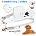 thumbnail image 3 of Retractable Dog Leash for Small Dogs Cats up to 11lbs with 6.5ft Anti-Pull Strong Nylon Tape, Hands Free, Mini and Portable Walking Leash with Wrist Strap, One-Hand Brake, White Square, 3 of 6