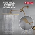 thumbnail image 4 of Delta Faucet 10-Inch Raincan Shower Head And Hand Held Shower Combo Gold Square Shower Head Rainfall Shower Head Hand Shower High Pressure Shower 1.75 Gpm Flow Rate Champagne Bronze 75527-Cz, 4 of 5