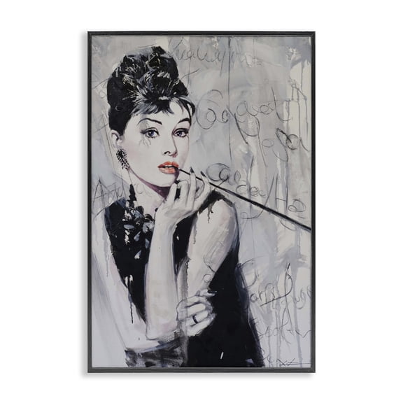 Stupell Industries Art Deco Bold & Classic Audrey Black Framed Giclee Art, 12 x 18, by Lucille Lee