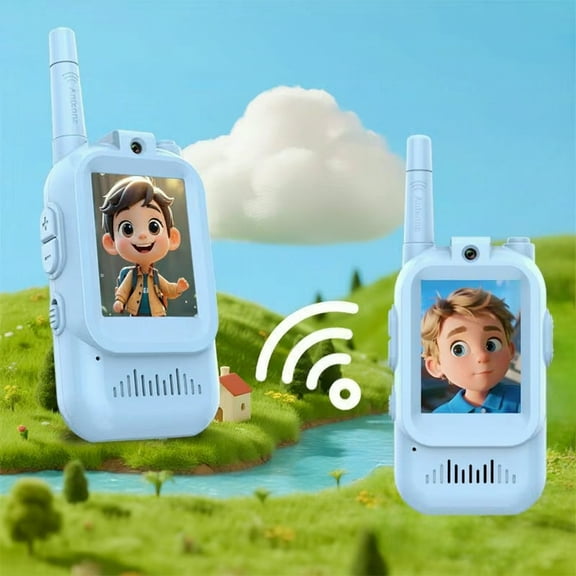 Walkie Talkies for Kids 2 Pack, Video Walkie Talkies Handheld Rechargeable Video Intercom with Screen Display, Indoor Outdoor Toys for Ages 3-12