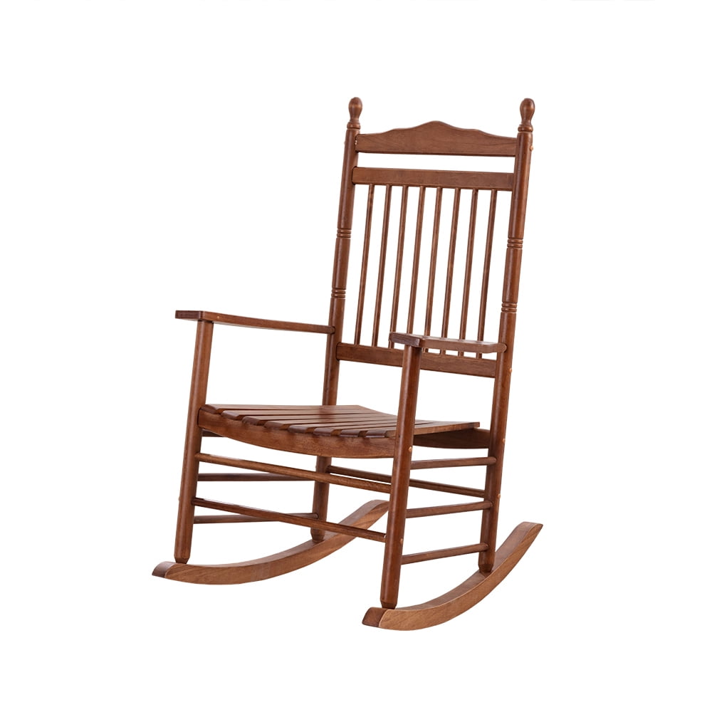BplusZ Painted Wood Rocking Chair Porch Patio Indoor Rocker, Brown