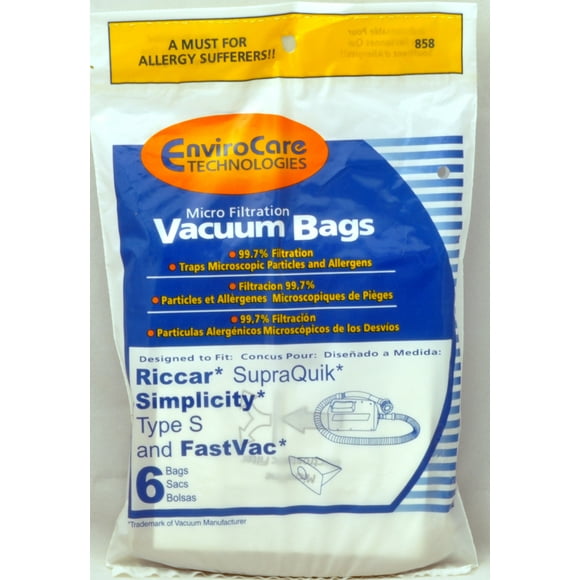 Riccar, Simplicity, FastVac, SupraQuik Bags