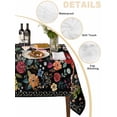 thumbnail image 3 of Watercolor Flowers Tablecloth Square Table Cloth 54x54,Waterproof Outdoor Table Cloth Covers Decorative Table Protector ,Farmhouse Floral Vintage Black Washable Table Cover for Kitchen Dinning Party, 3 of 8
