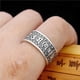 thumbnail image 5 of Guardurnaity Anillo de declaración de Sutra tibetano budista de plata para hombres y mujeres, anillo ajustable con apertura de anillo de dedo Ropa, zapatos y accesorios Miscelánea No.1 Guardurnaity AP007016-01, 5 of 6
