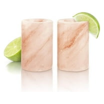 Himalayan Salt Shot Glasses, Set of 2 - Hand Carved Salt Shot Glass for Tequila, Whiskey & Spirits - Natural Salt Glass, Chilled Shot Experience