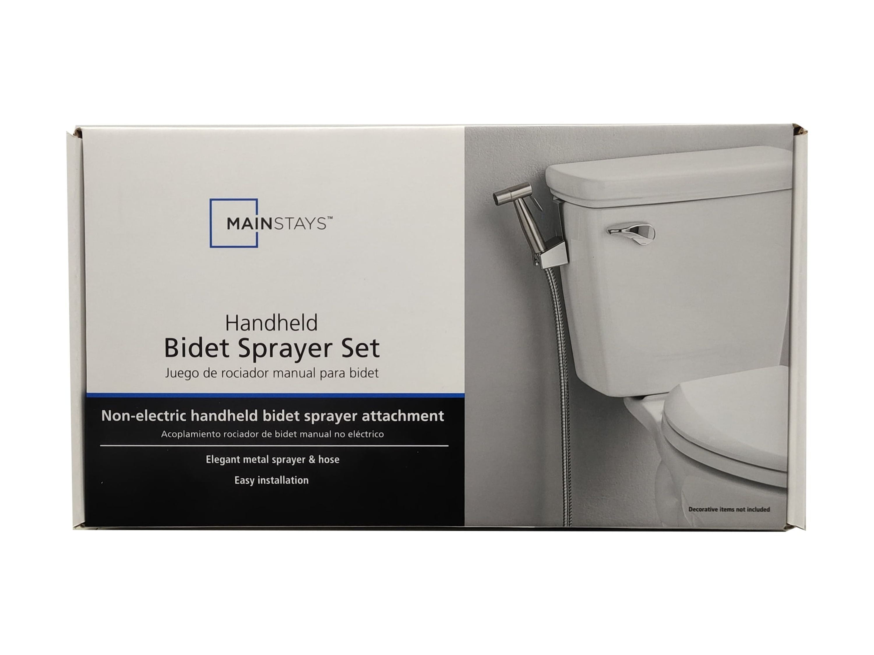 Mainstays Silver Stainless Steel Handheld Bidet Sprayer Set for Personal Hygiene