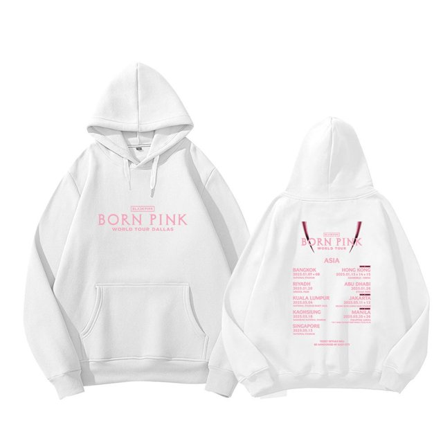Kpop BLACKPINK Concert BORN PINK Kim Jisoo LISA Rosé Jennie Hombres/Mujeres Sudadera Con Capucha Púrpura Diseño Ayuda Ropa Misma Unisex Streetwear Chamarra Hip Hop Oversize Tops Gao Jiahui unisex